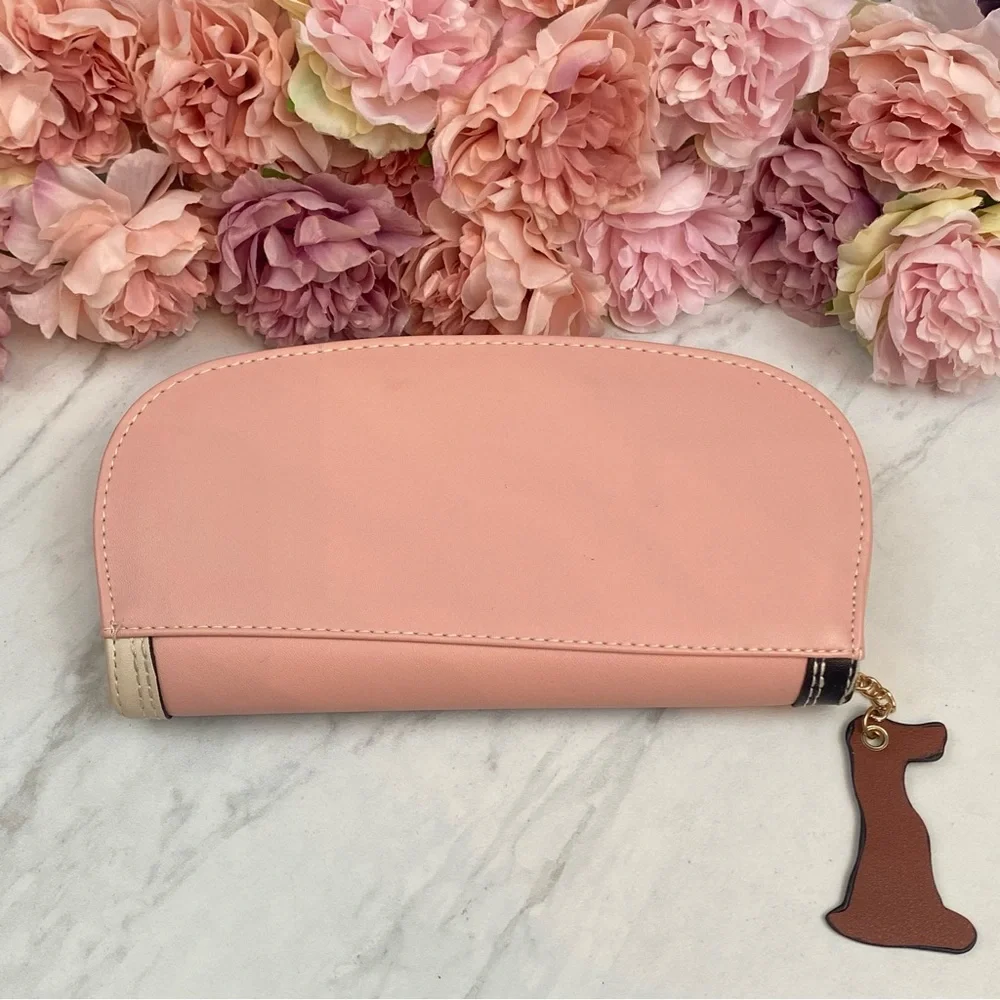 Silly Cartoon Dog Pink Vegan Leather Clutch Wallet - Picture 12 of 16